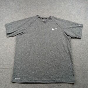 Nike Shirt Mens Large Swim UPF 40 Dri-FIT‎ Short Sleeve Rashguard Athletic Top